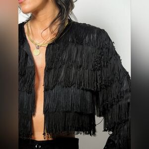 BB Dakota Black Fringe Jacket